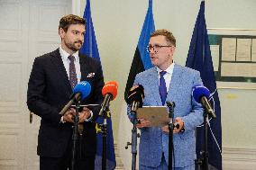 Press conference at Stenbock House