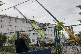Aftermath Of A Russian Drone Attack In Kharkiv - Ukraine
