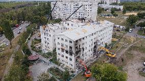 Aftermath Of A Russian Drone Attack In Kharkiv - Ukraine