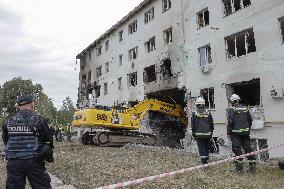 Aftermath Of A Russian Drone Attack In Kharkiv - Ukraine