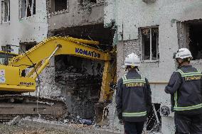 Aftermath Of A Russian Drone Attack In Kharkiv - Ukraine