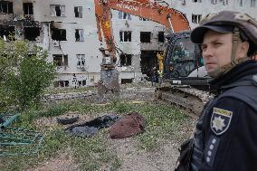 Aftermath Of A Russian Drone Attack In Kharkiv - Ukraine