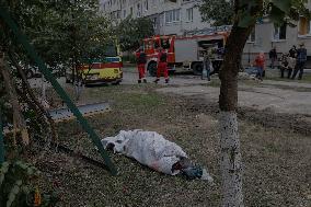 Aftermath Of A Russian Drone Attack In Kharkiv - Ukraine