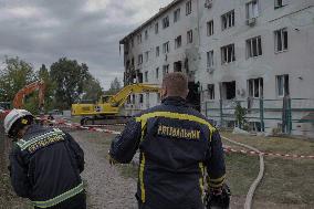 Aftermath Of A Russian Drone Attack In Kharkiv - Ukraine