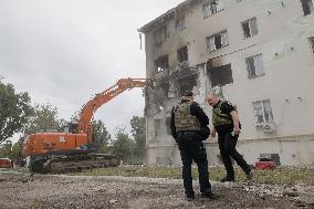 Aftermath Of A Russian Drone Attack In Kharkiv - Ukraine