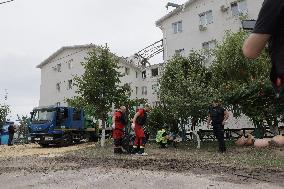 Aftermath Of A Russian Drone Attack In Kharkiv - Ukraine