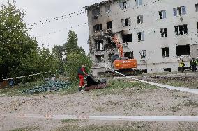 Aftermath Of A Russian Drone Attack In Kharkiv - Ukraine