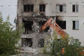 Aftermath Of A Russian Drone Attack In Kharkiv - Ukraine