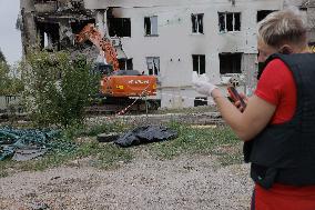 Aftermath Of A Russian Drone Attack In Kharkiv - Ukraine
