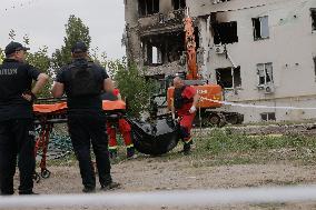 Aftermath Of A Russian Drone Attack In Kharkiv - Ukraine