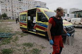Aftermath Of A Russian Drone Attack In Kharkiv - Ukraine