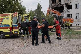 Aftermath Of A Russian Drone Attack In Kharkiv - Ukraine