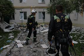 Aftermath Of A Russian Drone Attack In Kharkiv - Ukraine