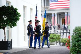 Donald Trump Greets Ukrainian President - Washington