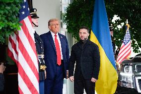 Donald Trump Greets Ukrainian President - Washington