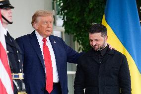 Donald Trump Greets Ukrainian President - Washington