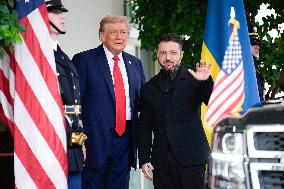 Donald Trump Greets Ukrainian President - Washington