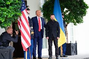 Donald Trump Greets Ukrainian President - Washington