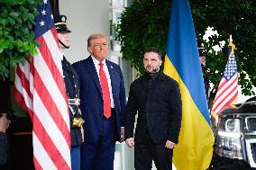 Donald Trump Greets Ukrainian President - Washington