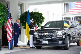 Donald Trump Greets Ukrainian President - Washington