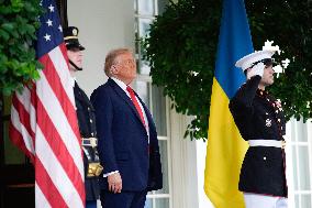 Donald Trump Greets Ukrainian President - Washington