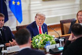 Trump Meets President Zelenskyy of Ukraine and European Leaders