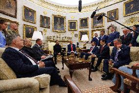 Trump Meets President Zelenskyy of Ukraine and European Leaders