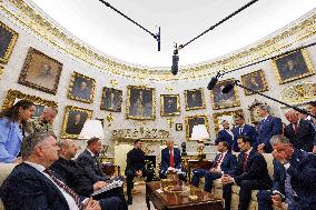 Trump Meets President Zelenskyy of Ukraine and European Leaders