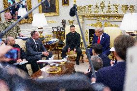 Trump Meets President Zelenskyy of Ukraine and European Leaders