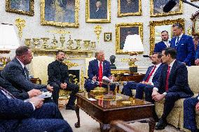 Trump Meets President Zelenskyy of Ukraine and European Leaders