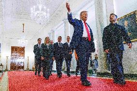 Trump Meets President Zelenskyy of Ukraine and European Leaders