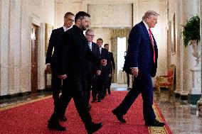 Trump Meets President Zelenskyy of Ukraine and European Leaders