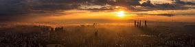 Morning Glow And Ethereal Adveling Fog in Nanjing