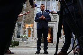 Macron Addresses Media After Key Diplomatic Meeting in Washington