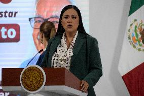 Mexican President Claudia Sheinbaum Holds Briefing Conference - Mexico