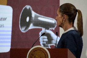 Mexican President Claudia Sheinbaum Holds Briefing Conference - Mexico