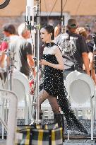 Lily Collins on Emily in Paris Set - Venice