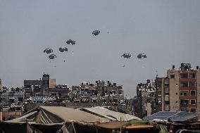 Humanitarian Airdrop in Northern Gaza