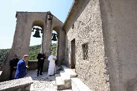Pope Leo XIV Visits the Shrine of Our Lady of Grace at Mentorella - Vatican