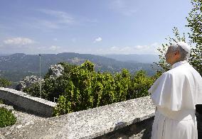 Pope Leo XIV Visits the Shrine of Our Lady of Grace at Mentorella - Vatican