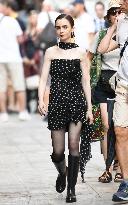 Lily Collins on Emily in Paris Set - Venice