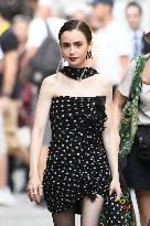 Lily Collins on Emily in Paris Set - Venice