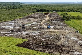 Mega solar power plant construction in Hokkaido