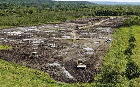 Mega solar power plant construction in Hokkaido