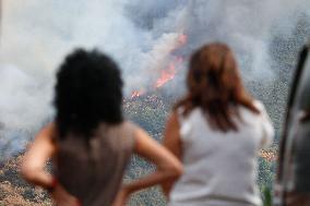 Fire Moves Toward O Courel from Quiroga - Spain