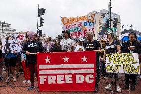 Free DC Protesters Rally Against Federal Control - Washington
