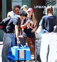 Heidi Klum and Kids Move to College Shop in Soho - NYC