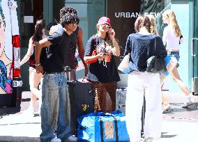 Heidi Klum and Kids Move to College Shop in Soho - NYC