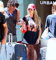 Heidi Klum and Kids Move to College Shop in Soho - NYC