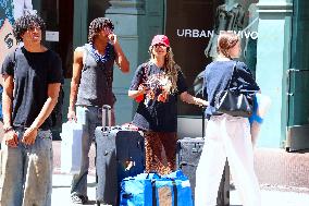 Heidi Klum and Kids Move to College Shop in Soho - NYC